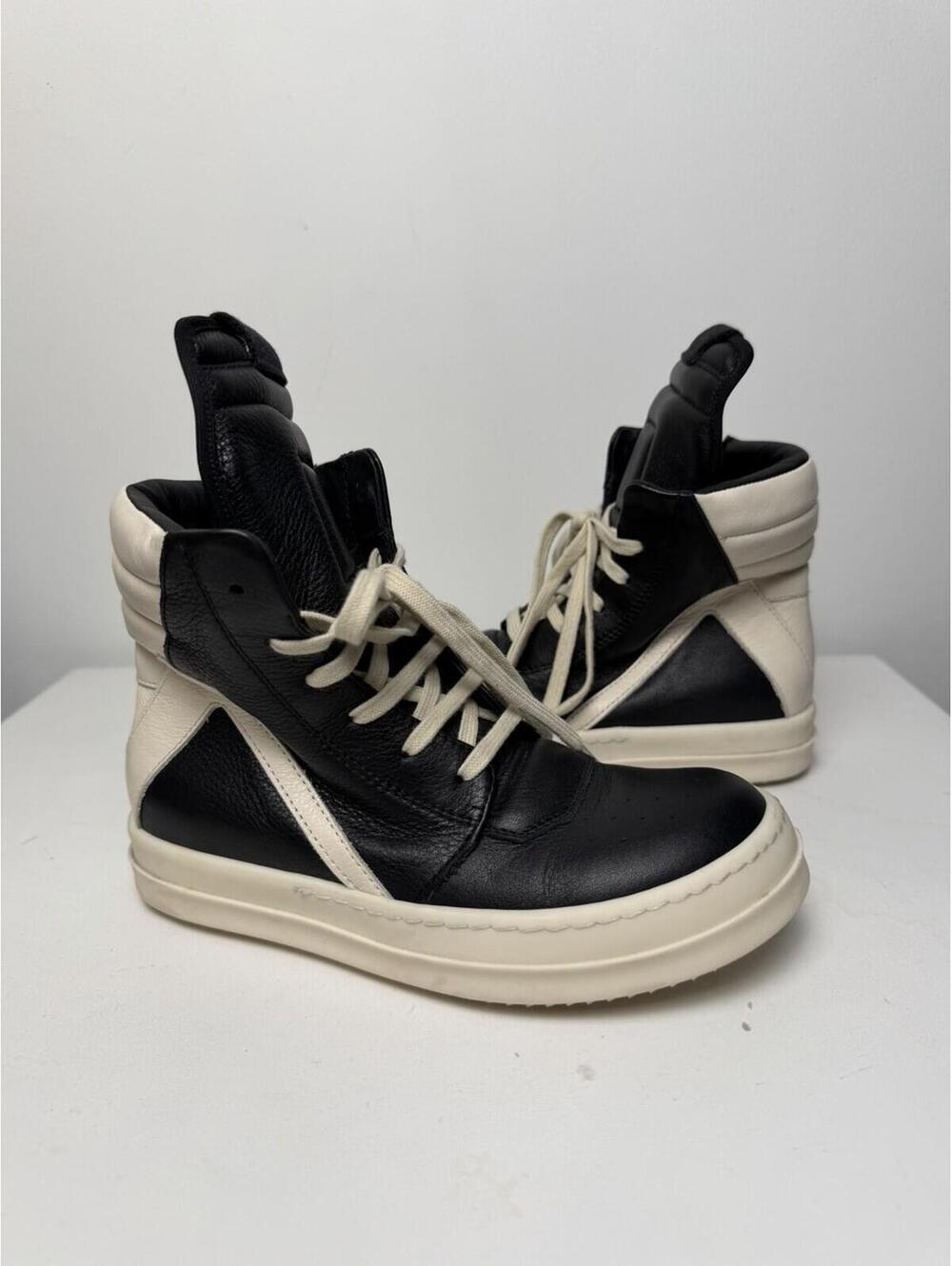 Rick Owens Geobasket Kids High Top Sneakers Black Size 32